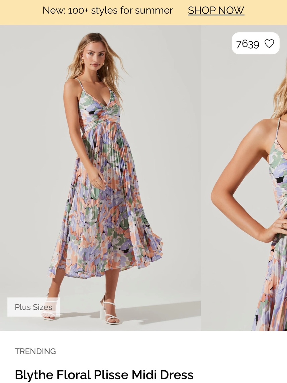 ASTR the Label Blythe Floral Plisse Midi Dress - Pastel Floral